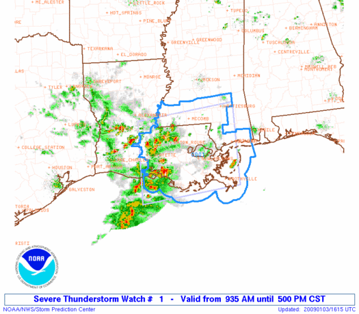 ww0001_radar1 First severe thunderstorm watch of 2009