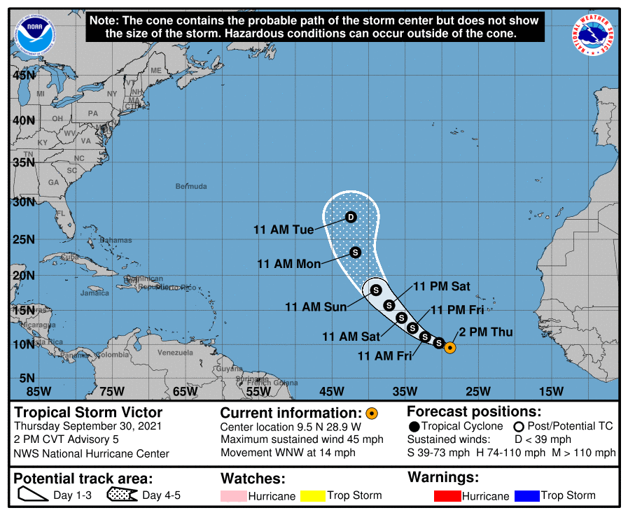 Tropical Storm Victor Forecast to Strengthen Over the Eastern Tropical Atlantic
