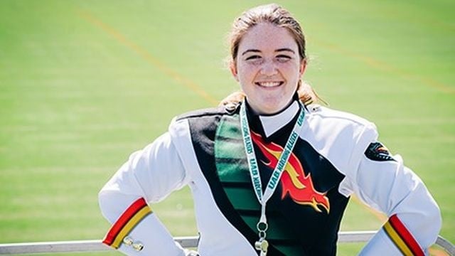Alabama NewsCenter — All-female drum major team leads 2021 UAB Marching Blazers