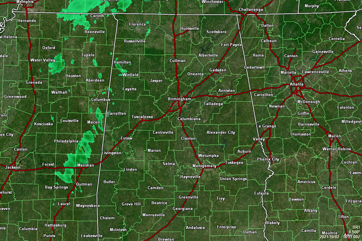 A Few Showers Moving Into the Western Parts of the Area at Midday