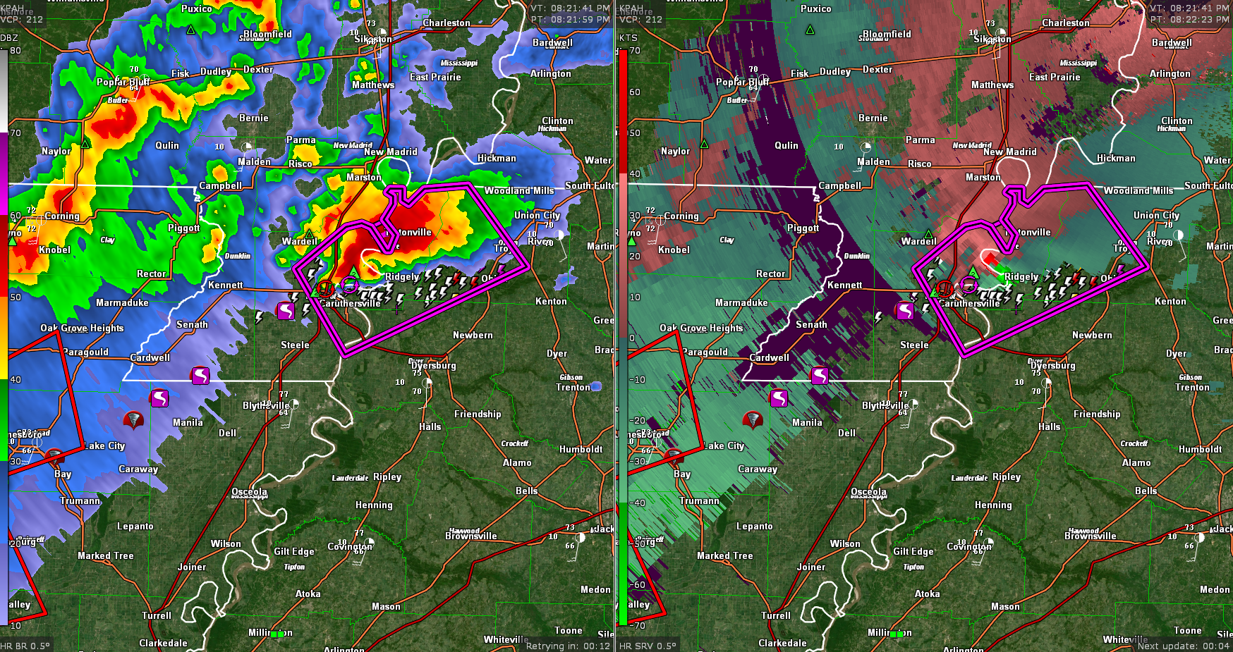 Large, Destructive, Long Track Tornado Continues Tonight in Northwest Tennessee