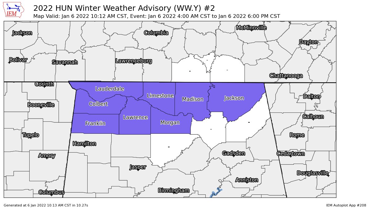 Several Counties Canceled from the Winter Weather Advisory