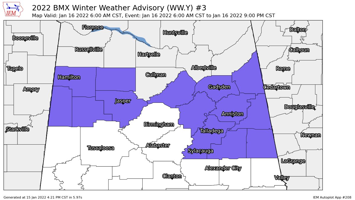 Fayette & Lamar Counties Added to Winter Weather Advisory