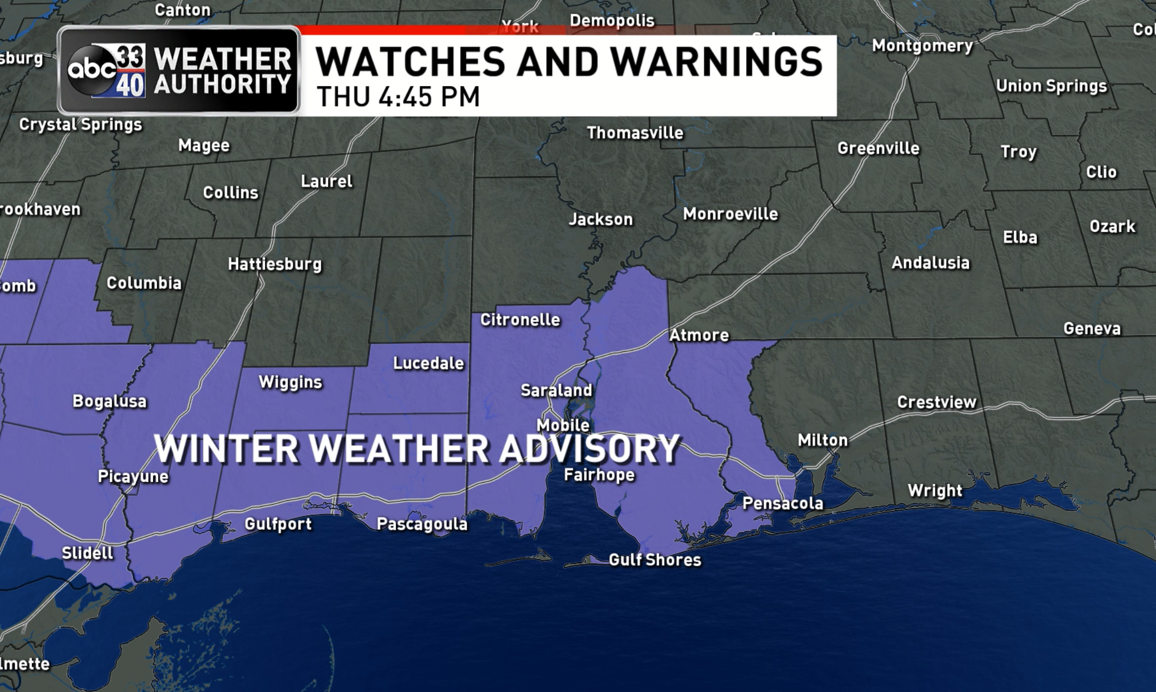 Freezing Rain Near The Coast; Cold/Dry Elsewhere Today