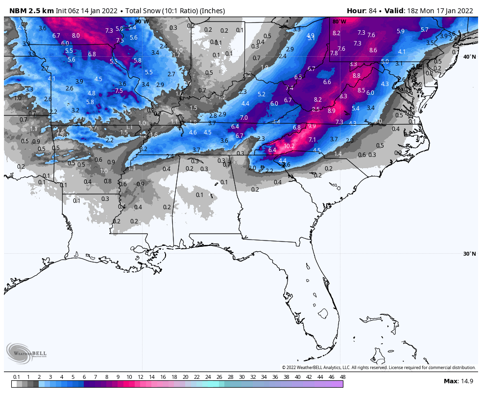 Messy Weekend Ahead With Rain/Snow For Alabama