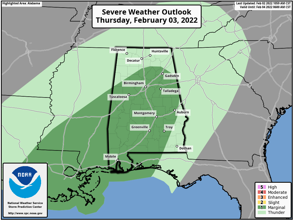 Wet, Unsettled Weather For Alabama Through Friday