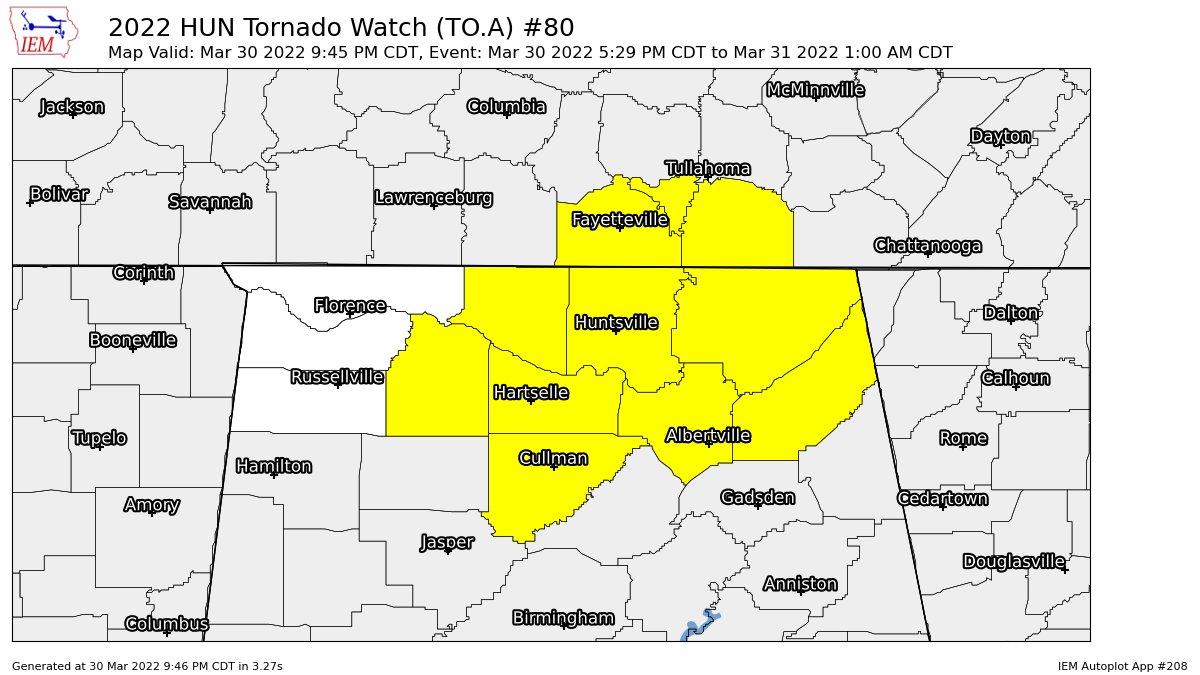 Several Counties Have Been Removed From the Tornado Watch | Alabama ...