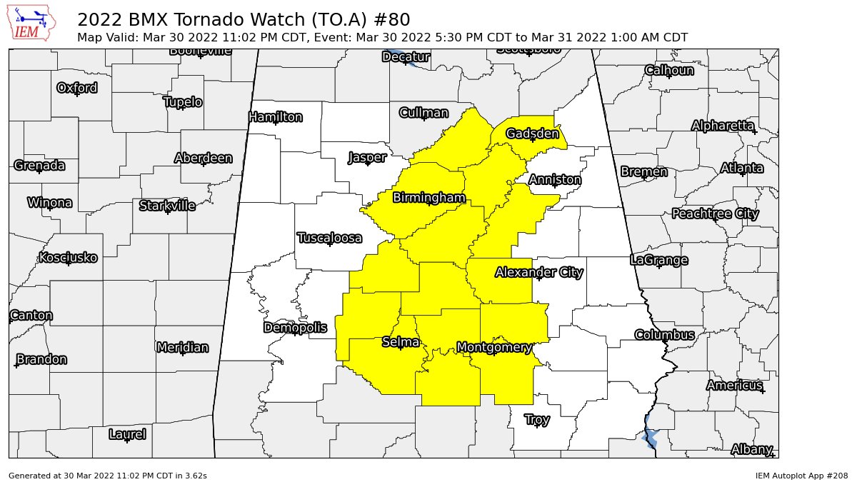 More Counties Removed From Tornado Watch | Alabama Weather Network