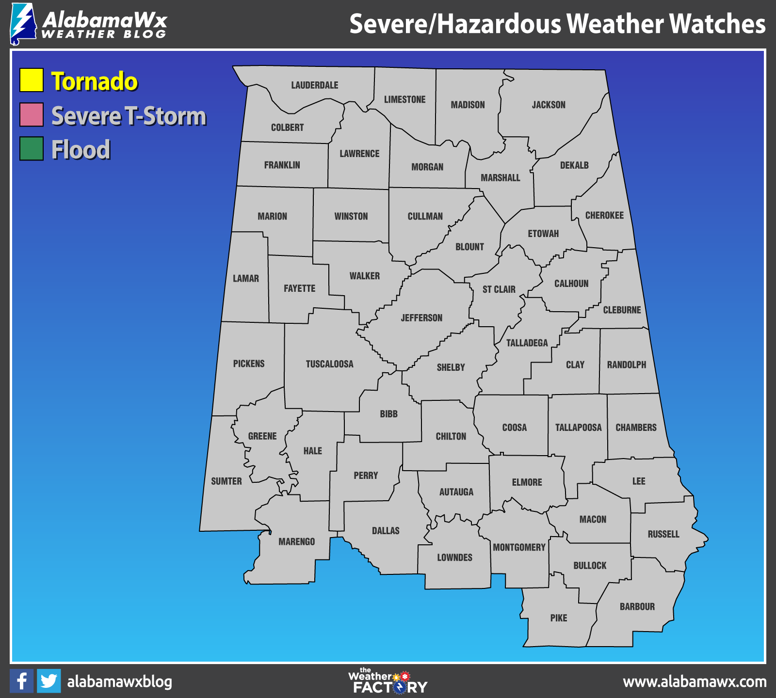 Tornado Watch Canceled for the Remaining Counties in Central Alabama ...