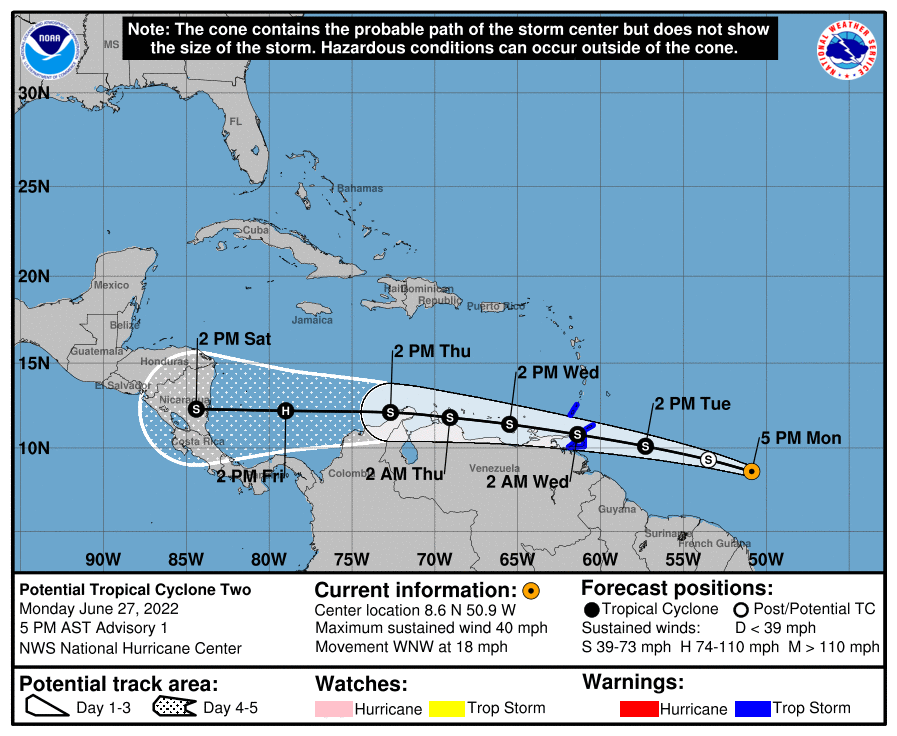 We Now Have PTC-2 Out in the Tropical Atlantic Ocean