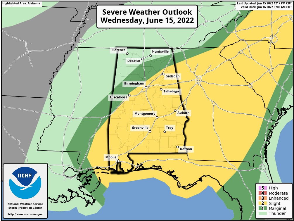 Scattered Strong/Severe Storms Possible Through Tonight