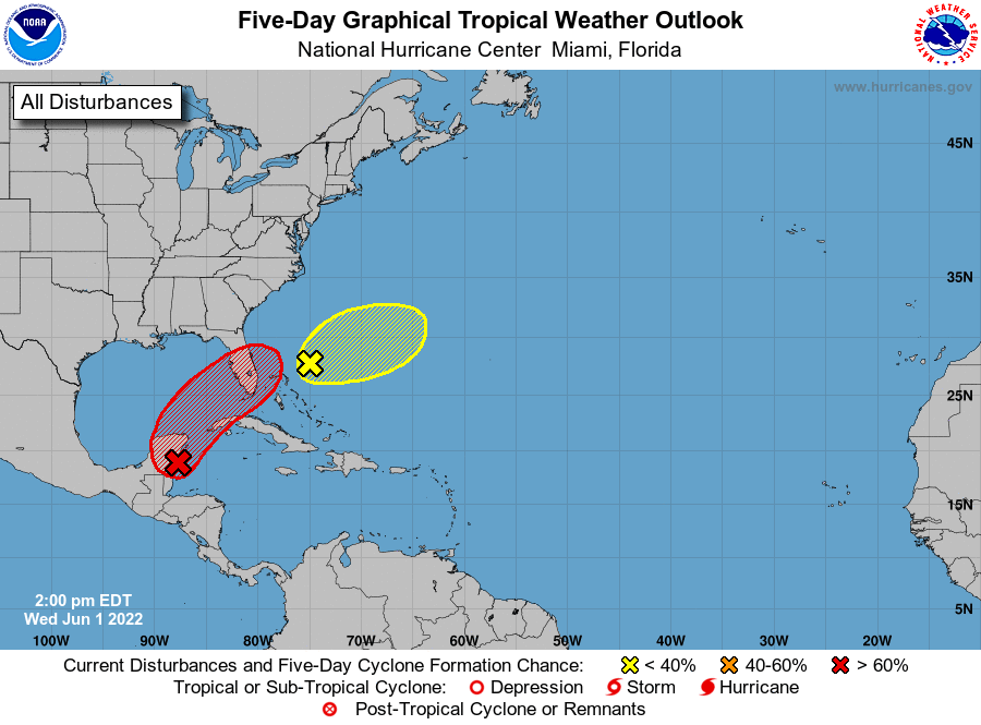 Tropical Update: Depression Likely in Gulf; Area of Interest East of Florida Peninsula