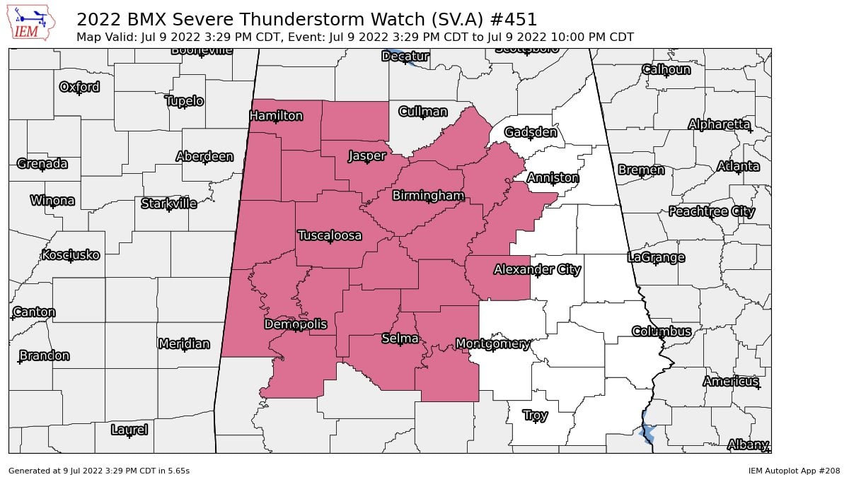Severe Thunderstorm Watch Issued Until 10 pm for Much of Central ...