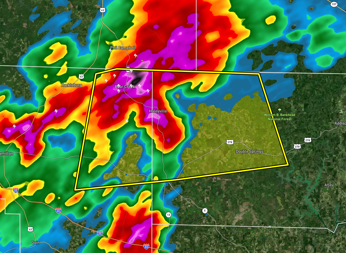 CANCELLED Severe T-Storm Warning — Parts of Marion, Winston Co. Until ...