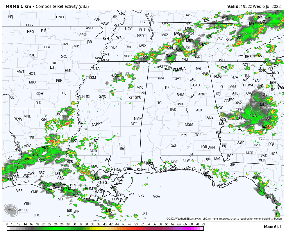 Hot Summer Day; Showers Few And Far Between So Far