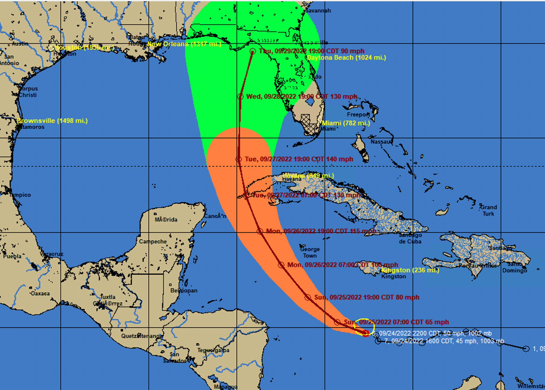 10 p.m. Advisory: Ian Slightly Stronger, Expected to Become Hurricane Tomorrow