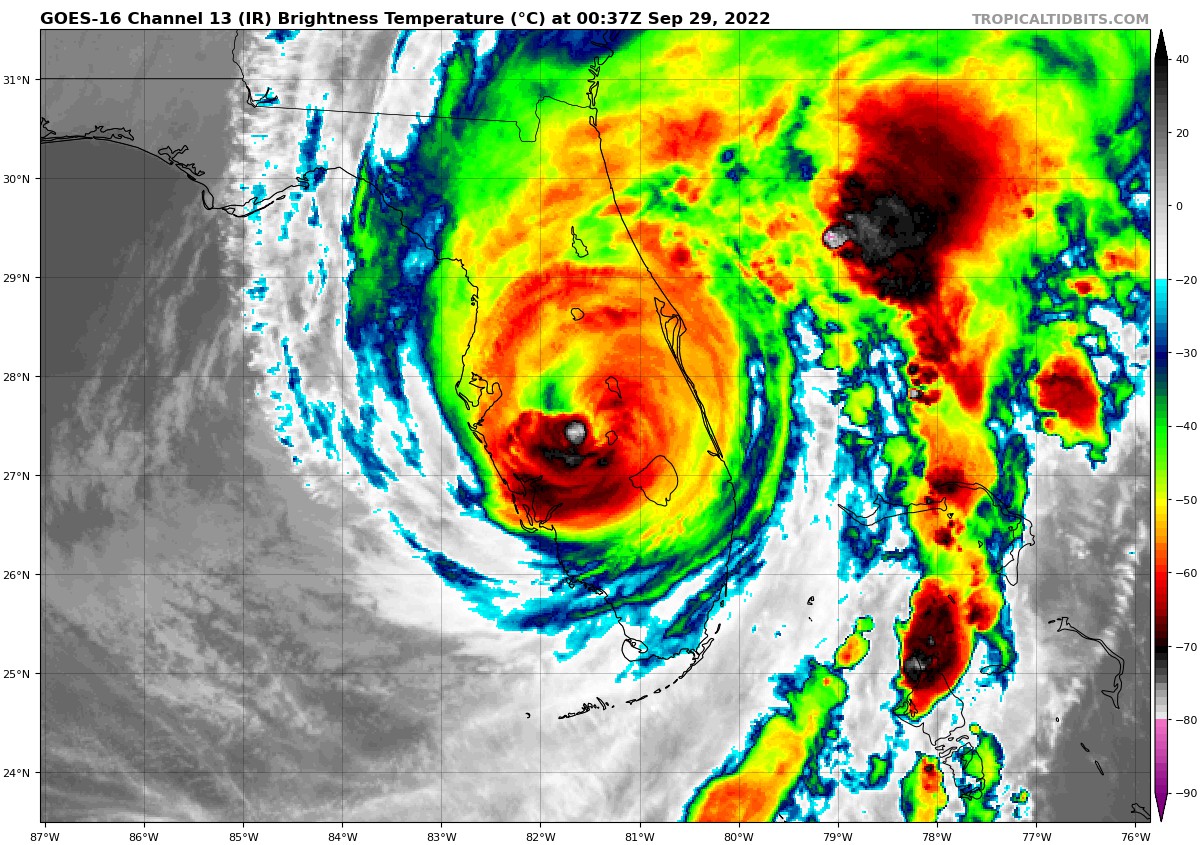 7 pm NHC Update: Ian Down to Category 3; Continues to Batter the Florida Peninsula