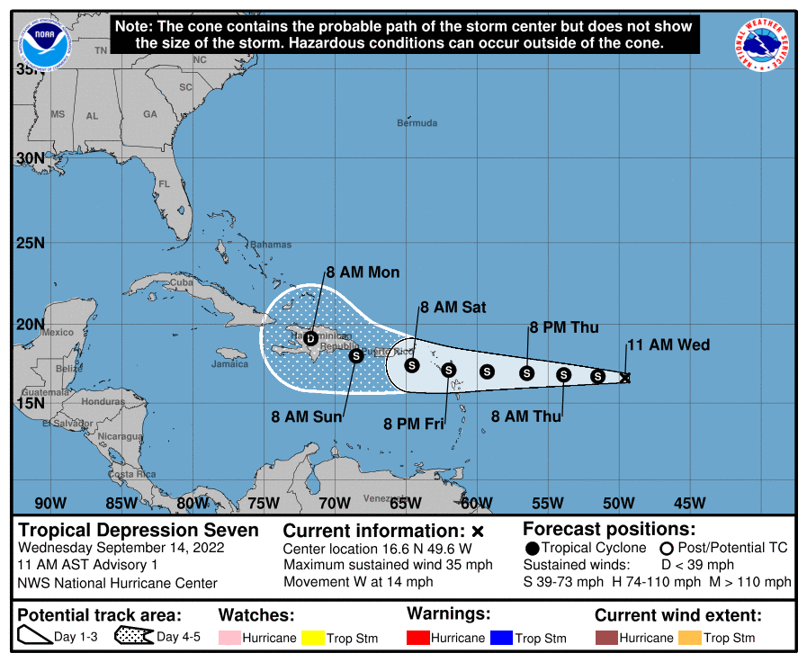 Midday Nowcast: Tons of Sunshine and Tropical Depression Seven Forms