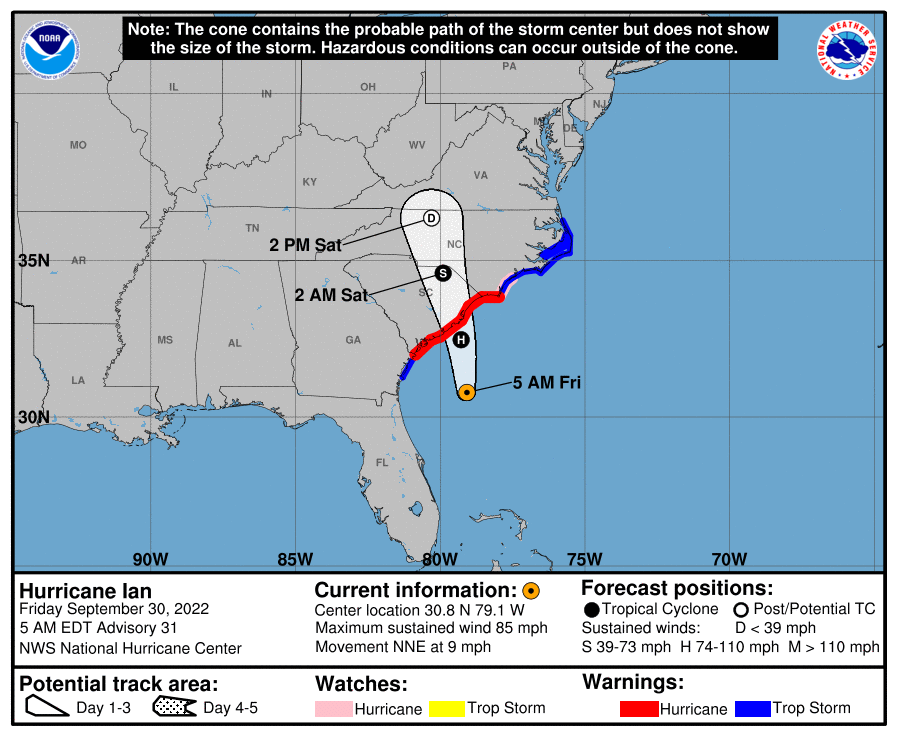 Long Dry Spell Continues; Ian Remains Far To The East