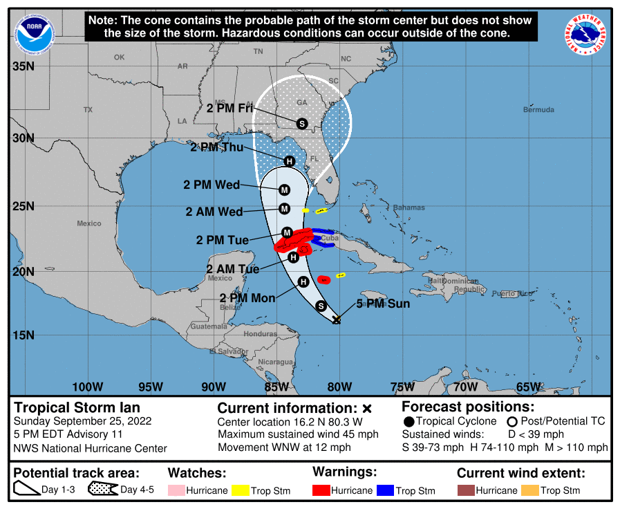 4 p.m. Update: Tropical Storm Watch Issued for Lower Florida Keys