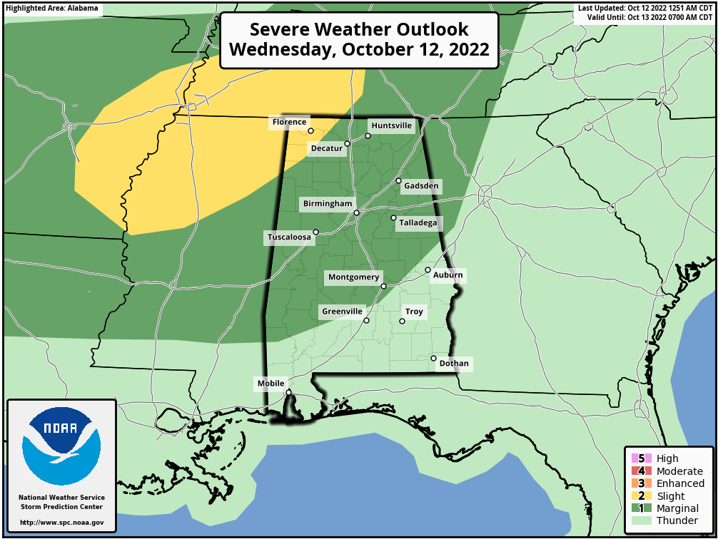 Occasional Showers; A Few Strong Storms