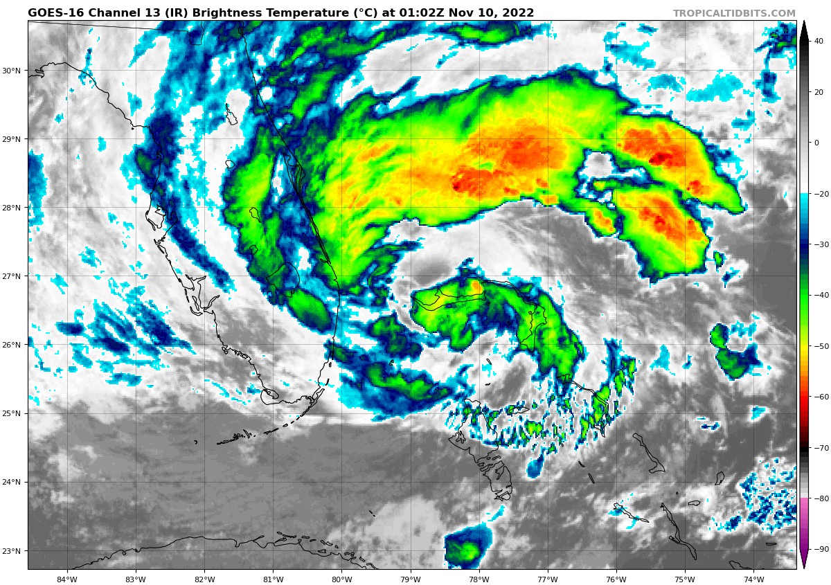 Nicole Now at Hurricane Strength; Dangerous Storm Surge & Strong Winds Hitting the Grand Bahama Island
