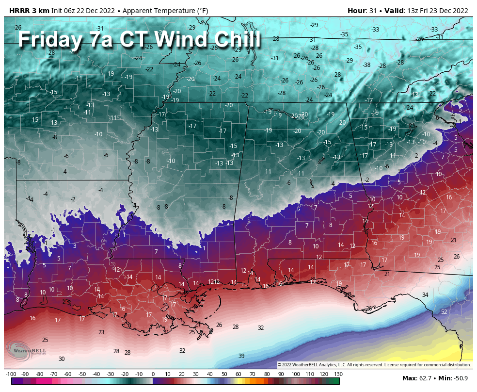 Alabama Goes Into The Deep Freeze Tonight