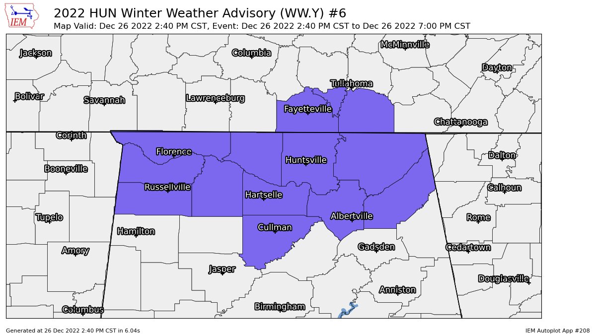 Afternoon Weather Briefing — Winter Weather Advisory Issued for the Tennessee Valley