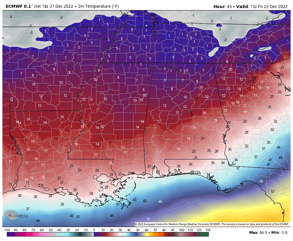 Late Night Arctic Blast Update for North/Central Alabama