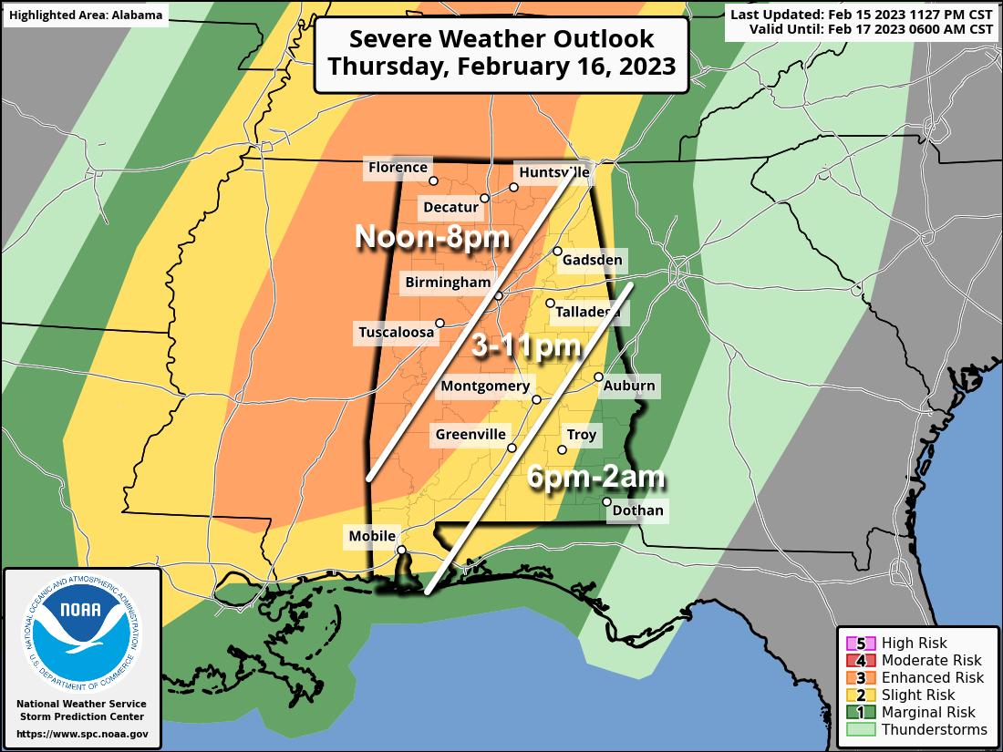 Severe Storms Likely Across Alabama This Afternoon
