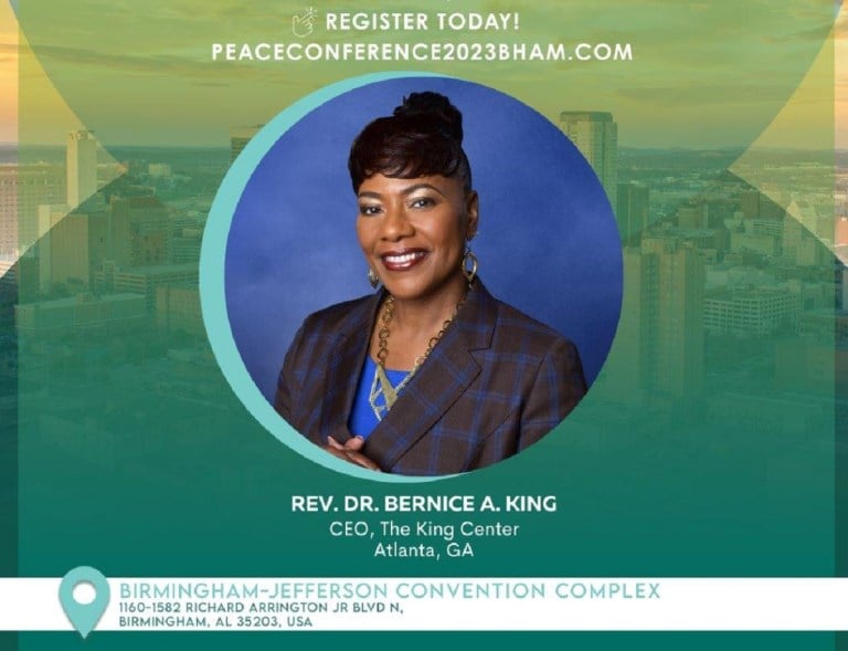 Alabama NewsCenter — Rev. Bernice King to serve as keynote speaker for International Peace Conference in Birmingham