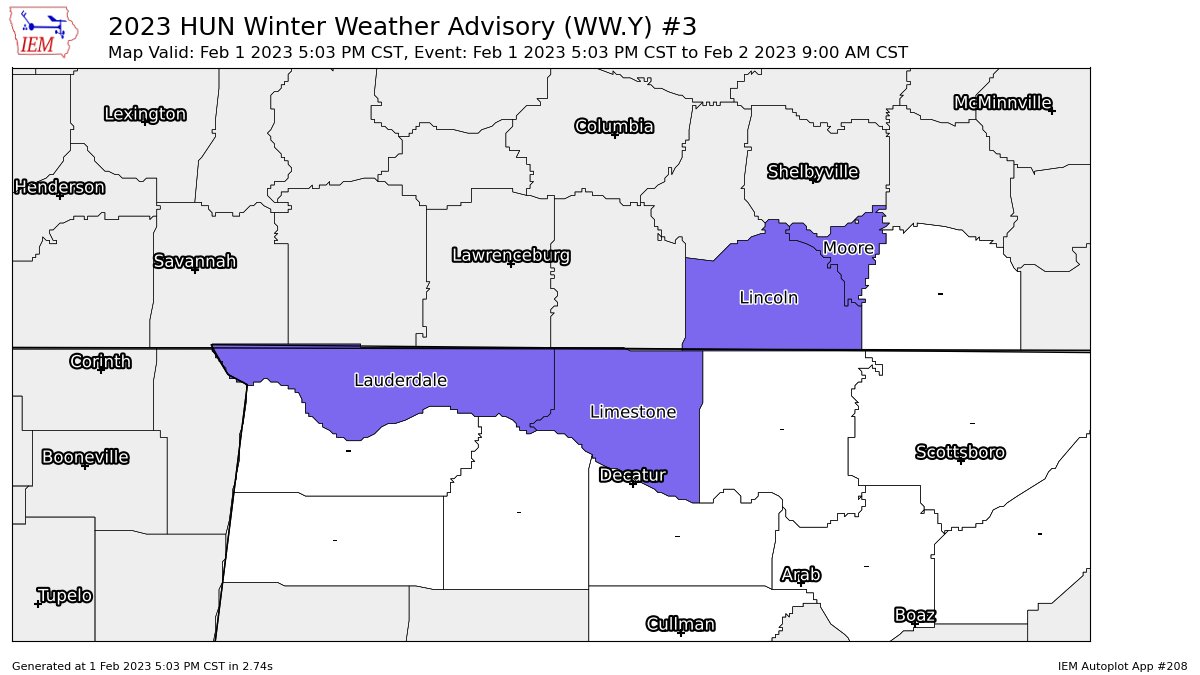 Winter Weather Advisory for Lauderdale & Limestone Co. Until 9 am Thursday