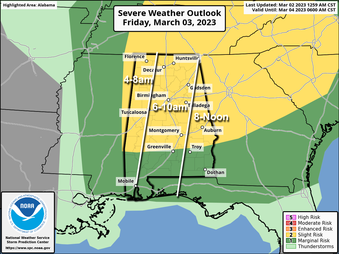 Showers/Storms Today; Severe Storms Possible Tomorrow Morning