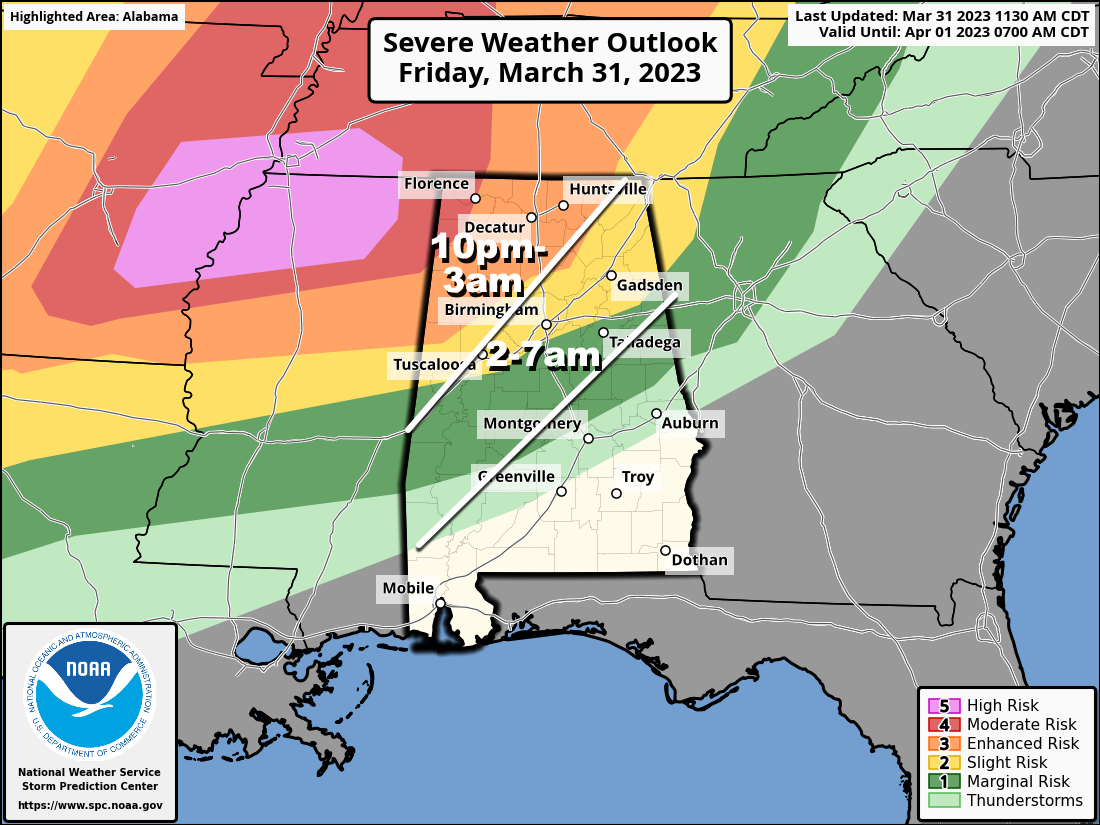 Severe Storms Move Into North Alabama Tonight