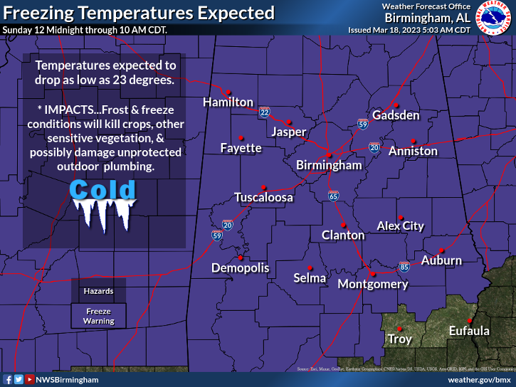 The Midday Report — Saturday Edition: Freeze Warning Issued for the Overnight Hours