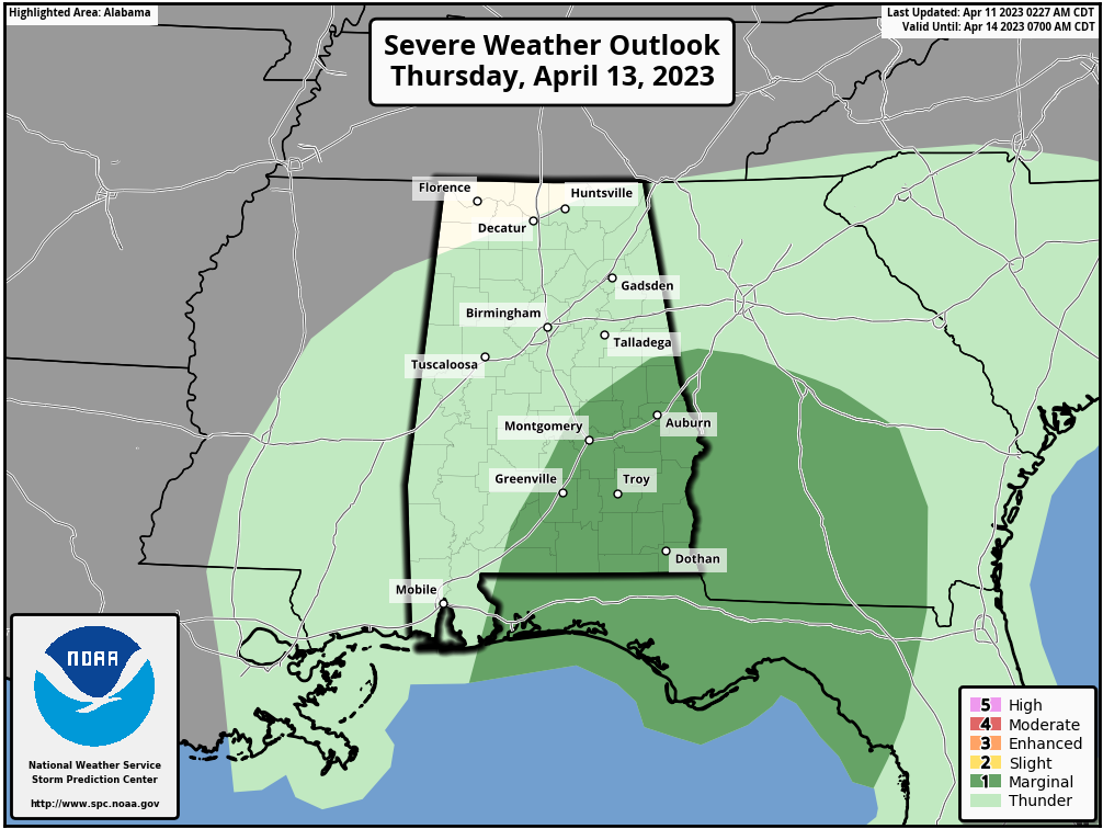 Most Of Alabama Dry Tomorrow; Showers Return Thursday