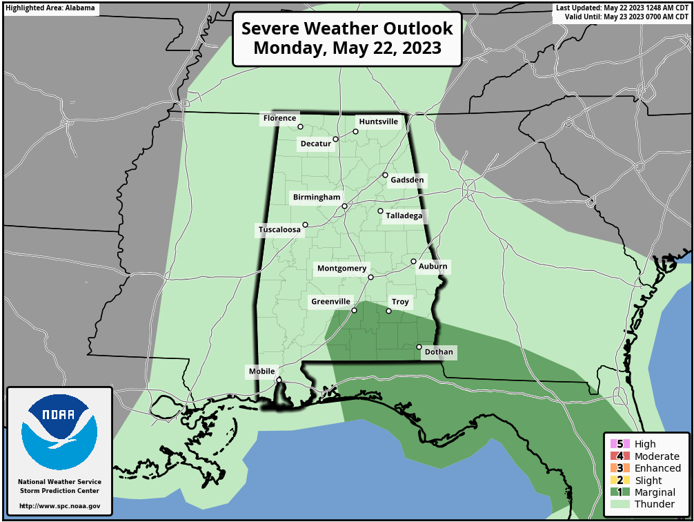 Showers Return To Alabama Today; Strong Storms For The Southeast Counties