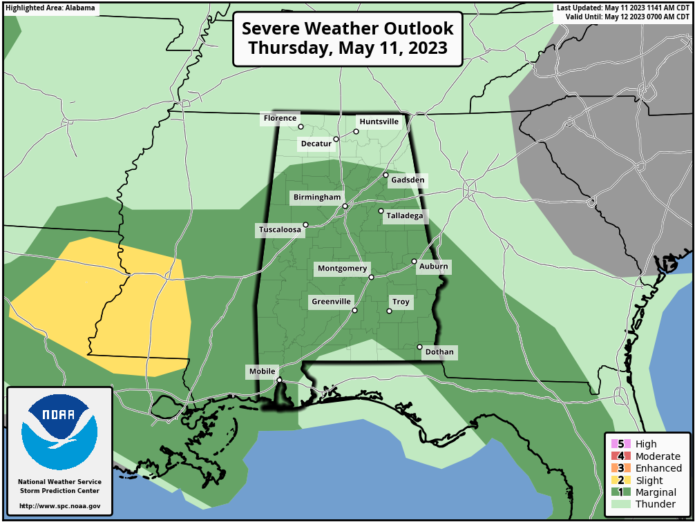 Strong Storms Approaching West Alabama