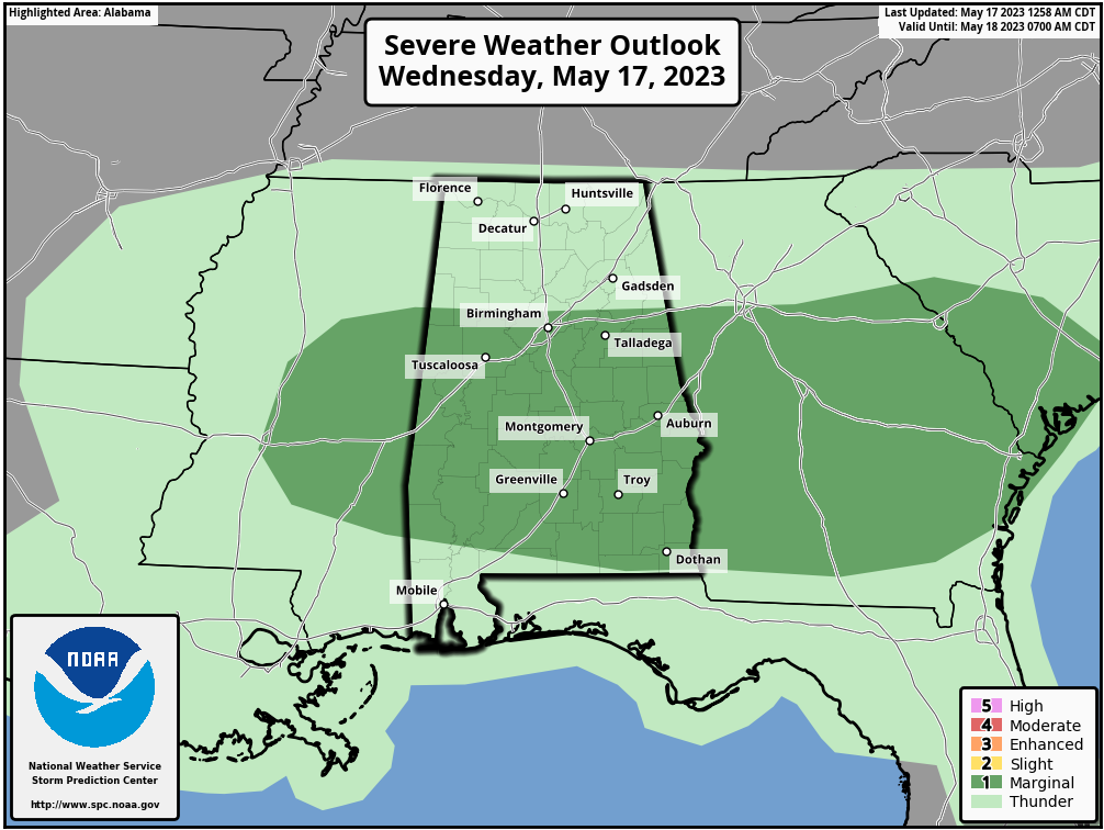 Showers/Storms Fire Up Again Today Across Alabama