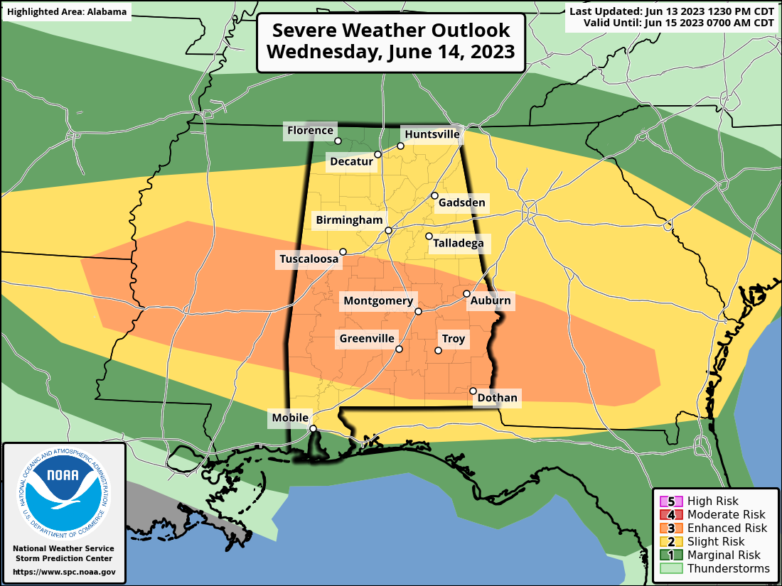 Severe Storms Possible Across Alabama Tomorrow