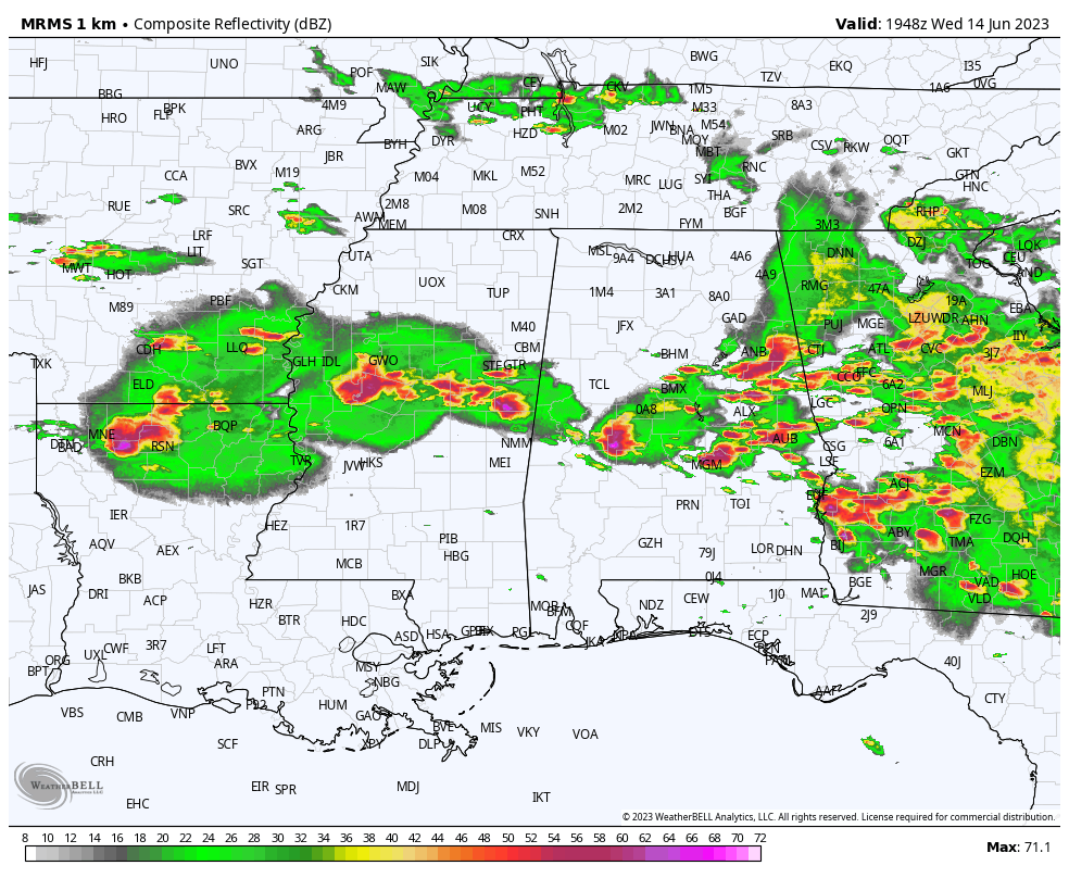 Scattered To Numerous Storms Again Tomorrow