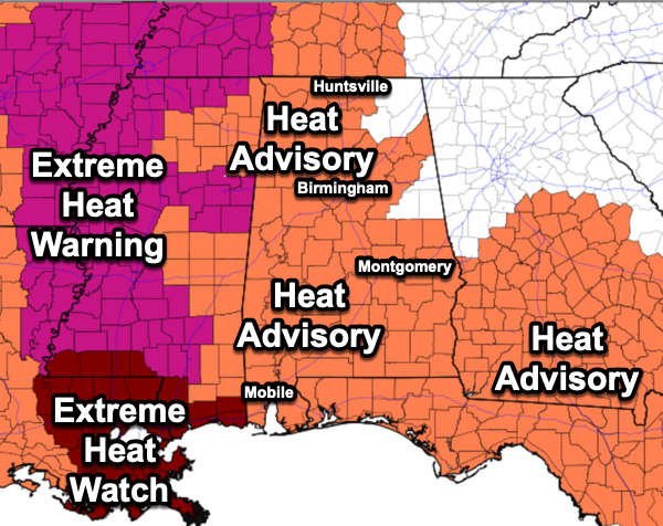Midday Nowcast: Another Alabama Scorcher; Some Afternoon/Evening Storms Expected