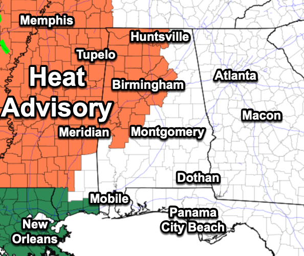 Midday Nowcast: Heat Advisory and Tropical Mischief