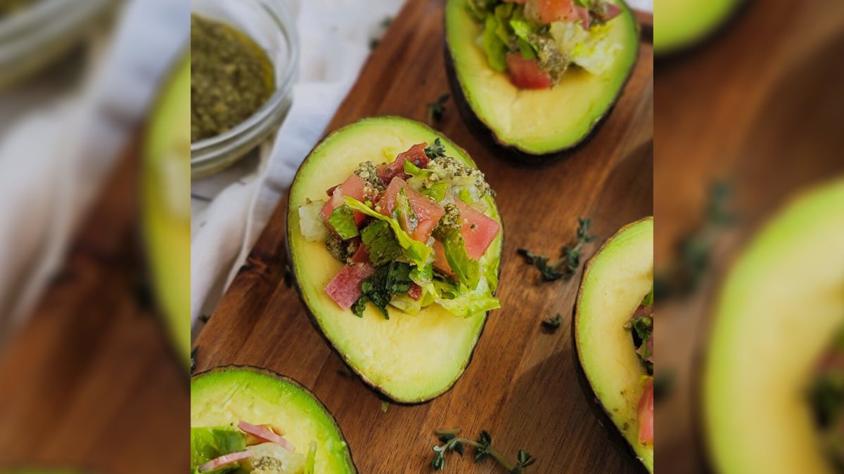 Recipe: Pesto BLT Stuffed Avocados
