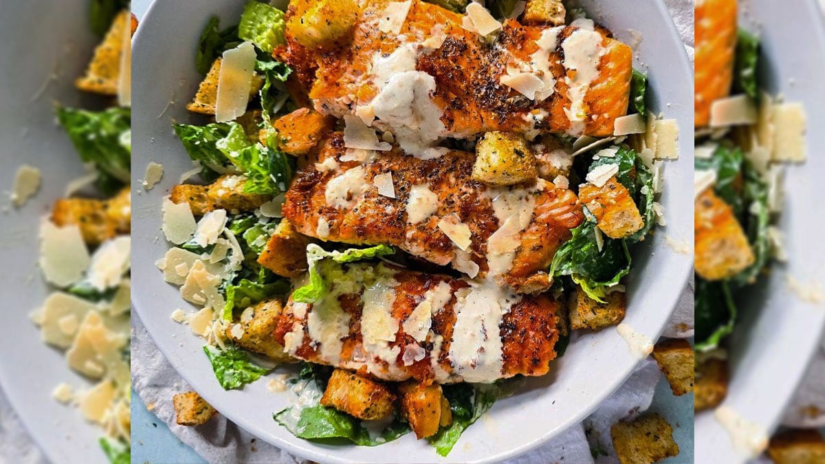 Recipe: Easy Salmon Caesar Salad