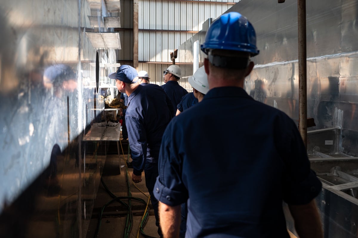 Coast Guard members tour new Waterways Commerce Cutters being built in Alabama
