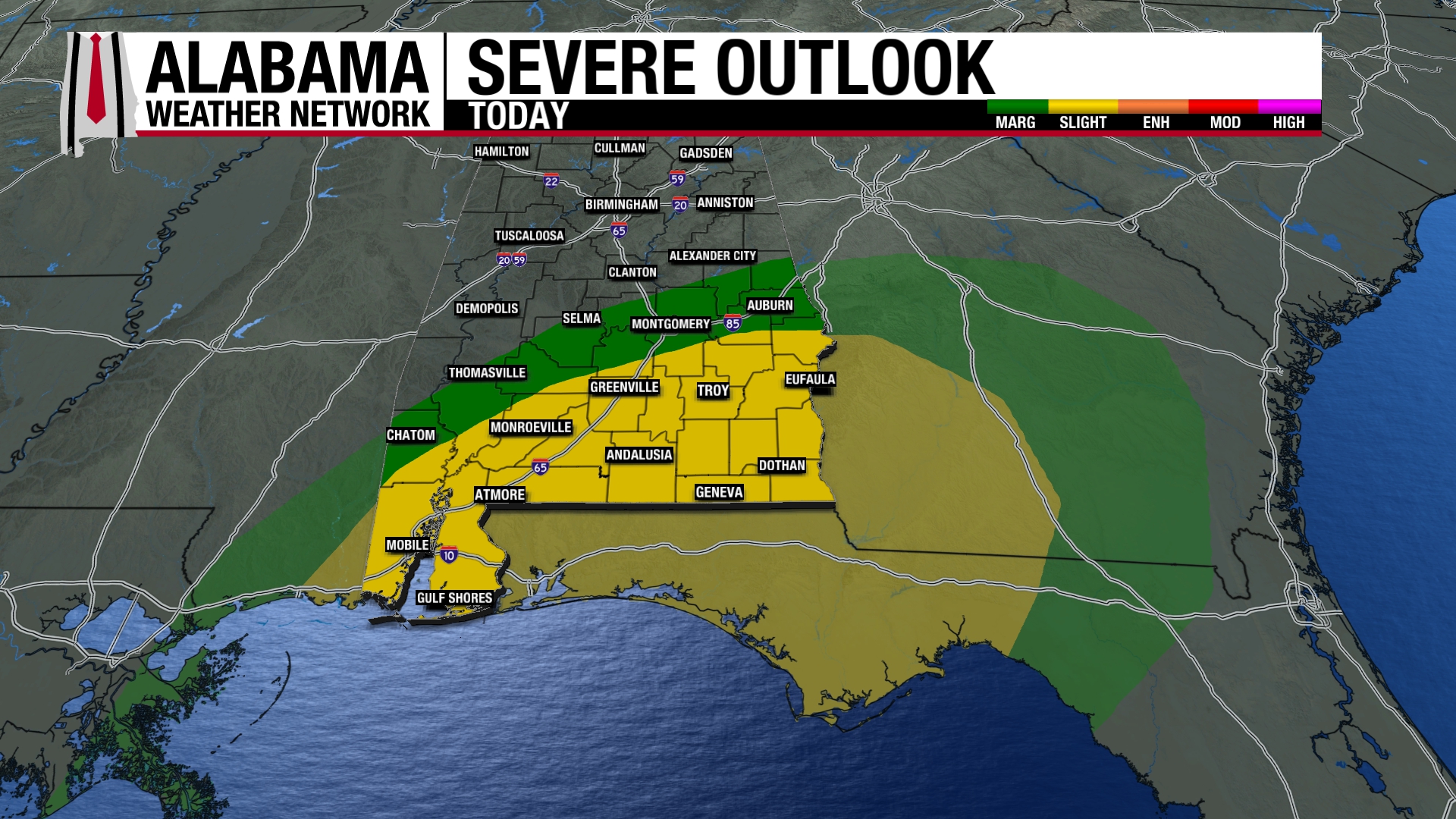 Wintry Precip North, Severe Storms South