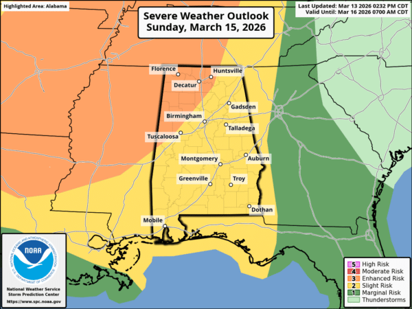 Warmer Weekend Ahead; Severe Storms Likely Late Sunday Night | Alabama ...