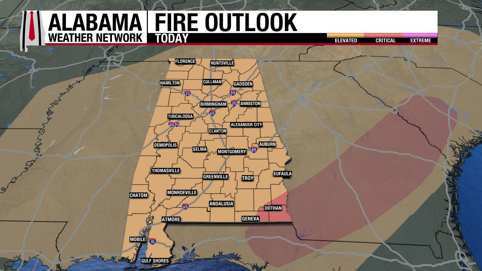 Dry Saturday, Fire Risk Elevated | Alabama Weather Network