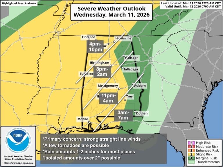 Strong/Severe Storms Late This Afternoon And Tonight | Alabama Weather ...